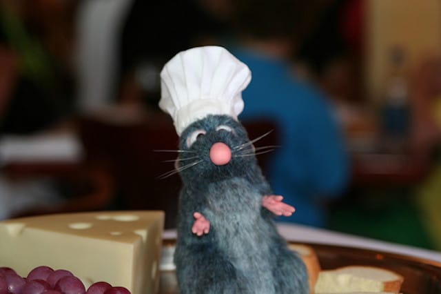 a pest rat in a chefs hat