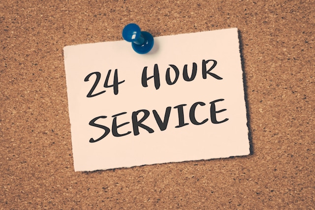24 hour service sign
