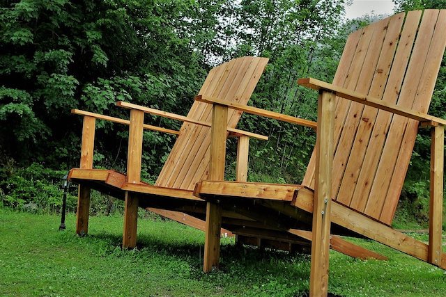wooden furniture in a london garden