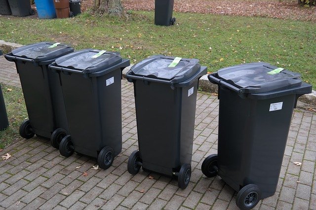 rubbish bins