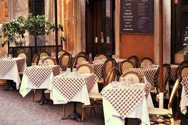 pigeon pests outside cafe