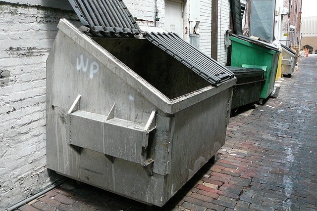 dumpster in london street