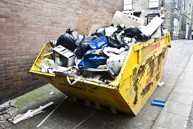 skip on building site