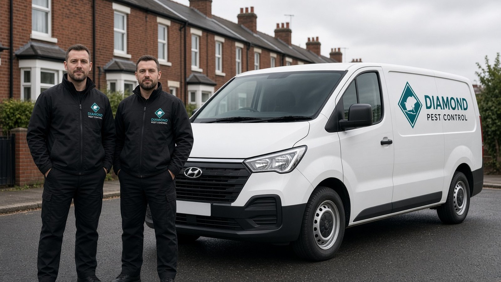 Diamond Pest Control technicians with van